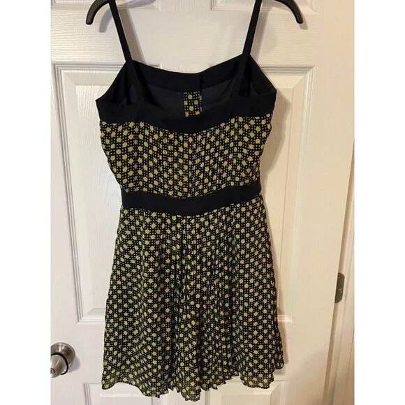 Milly Dress Blue Green 6 Silk A Line - Picture 9 of 10